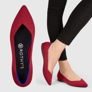 Rothy’s Chili Red The Points Flats sz 8.5